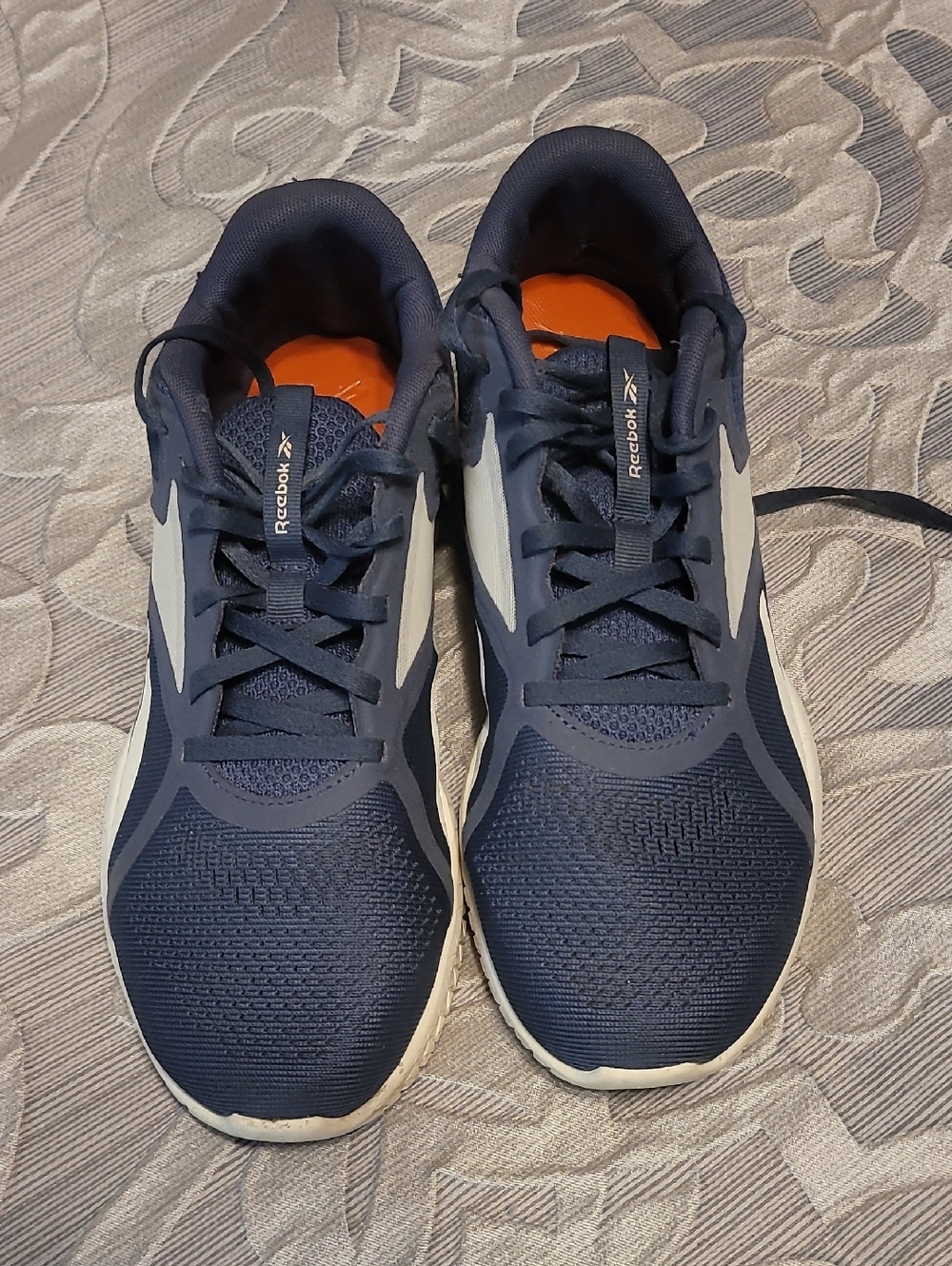 Reebok Navy and White Women's Athletic Running Shoes